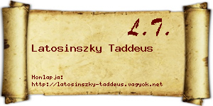 Latosinszky Taddeus névjegykártya